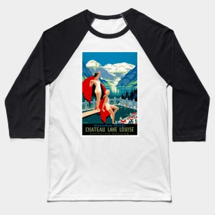 Vintage Travel Poster Canada Chateau Lake Louise Baseball T-Shirt